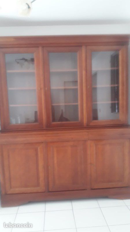 Buffet + vitrine merisier (image 1)