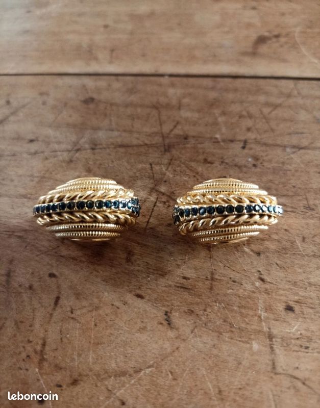 Boucles D'Oreilles Vintage Orena Paris - Très Bon État - Fermoir Clip - Occasion