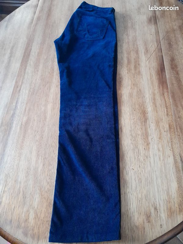 Pantalon velours Bérénice T S Bleu marine (image 6)