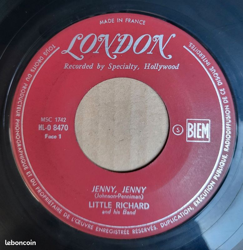Little Richard And His Band Jenny, Jenny - Trés RARE Jukebox SP 45T France 1957 (image 1)