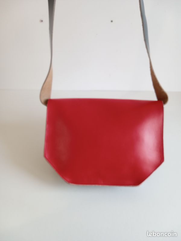Sac à Main Vintage En CUIR Des Années 70 - Avec Bandoulière, Couleur Marron (occasion à Nettoyer)