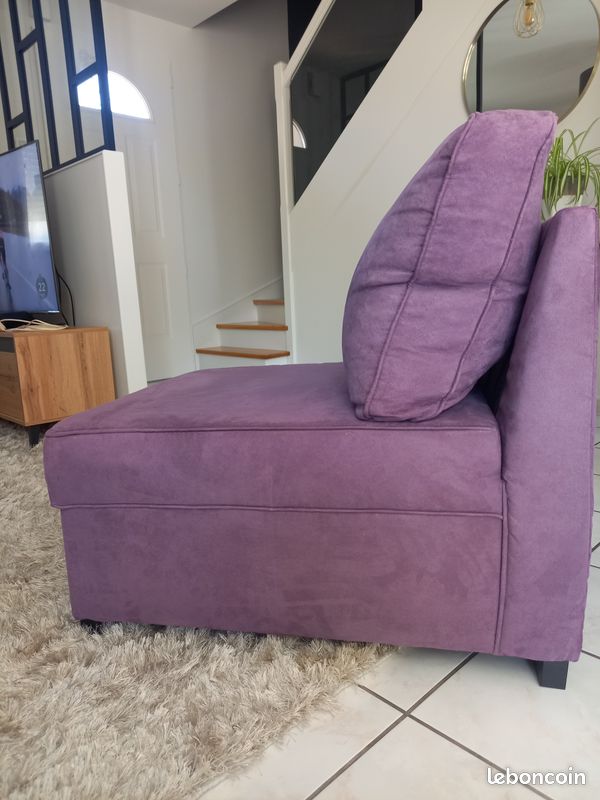 Fauteuil violet alcantara velours (image 4)
