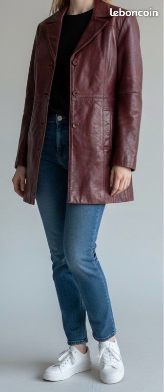 Veste Femme Vintage Redskins - Cuir Daim/nubuck - Taille 44/46 - Marron - État Comme Neuf - Courte, Doublée