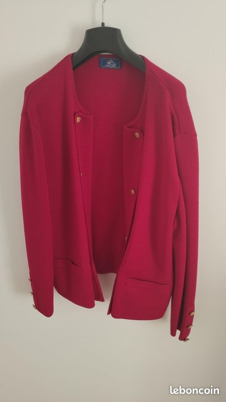 Veste Cardigan Gilet Saint James Femme Rouge Taille 46 Vêtements