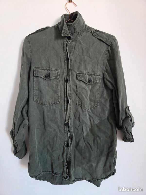 Chemise surchemise kaki Zara Woman - taille XS (image 1)