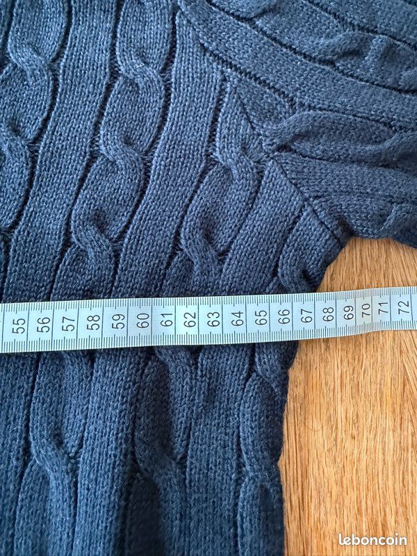 Pull Cardigan Tommy Hilfiger Homme Bleu Marine Col V Rayé - Taille L, Léger