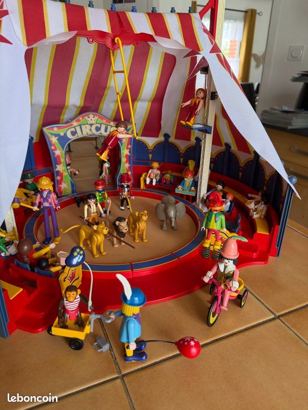 PLAYMOBIL LOT DE 4 camions unimog vintage cirque circus EUR 165,00