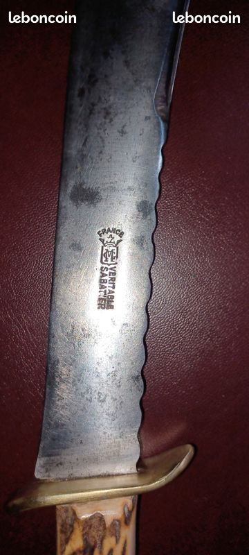 Lot 12 Anciens Couteaux Bois Lame Inox Dentée - Marque CERF - Vintage 1920-1949