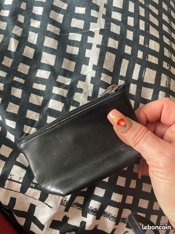 Portefeuille-porte-monnaie Paquetage En Cuir Vintage – Occasion, Noir, Style Rétro