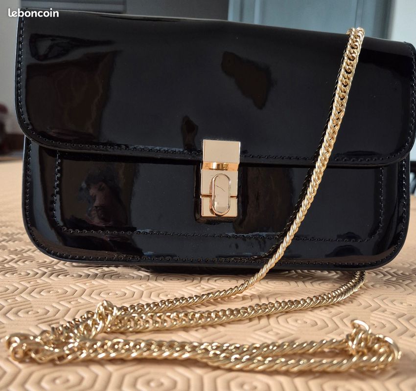 Accessoires Sac A Main Noir Vernis Petit Sac à Main Vernis Noir