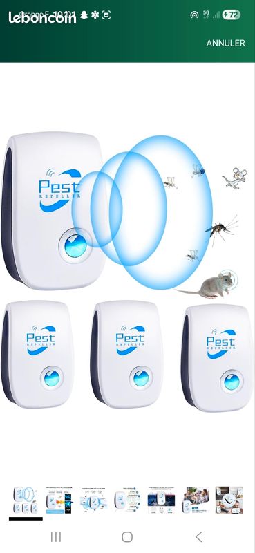 Ultrason Anti Moustique, 4 Pack Ultrason Souris Et Rats Insectes Repulsif Electronique Repulsif Ultrason Pour Anti Souris Rats Fourmis Araignees Moustiques 92229471