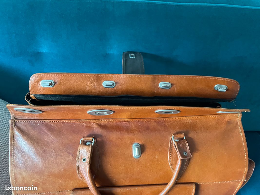 Sac de voyage cuir doublé tissu (image 5)