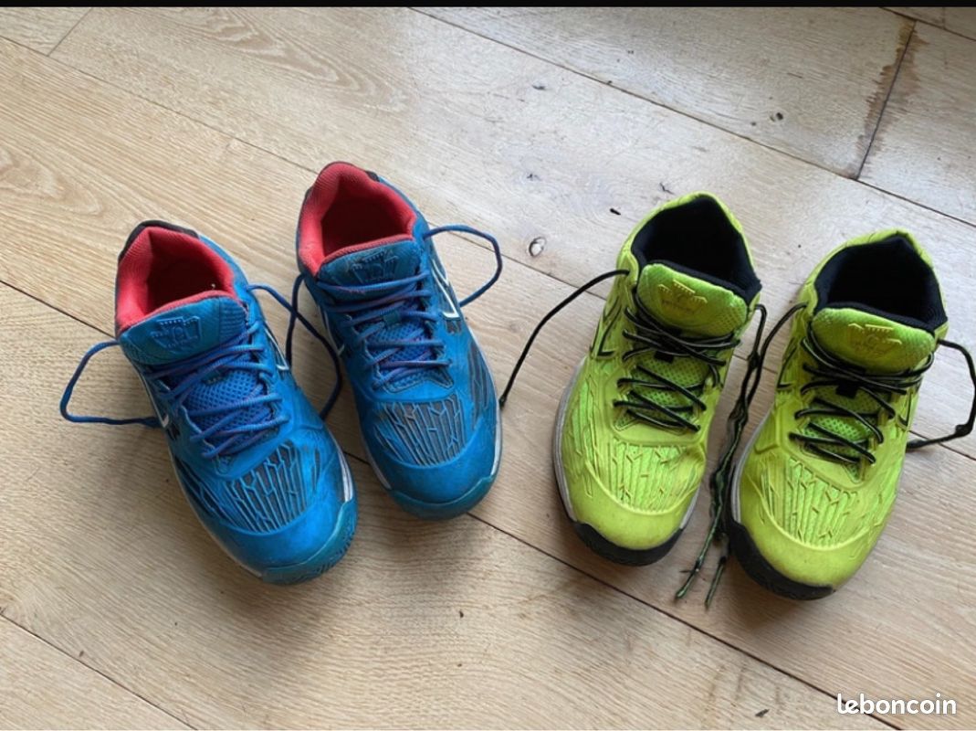 2 paires de baskets artengo bleu et jaune (image 1)