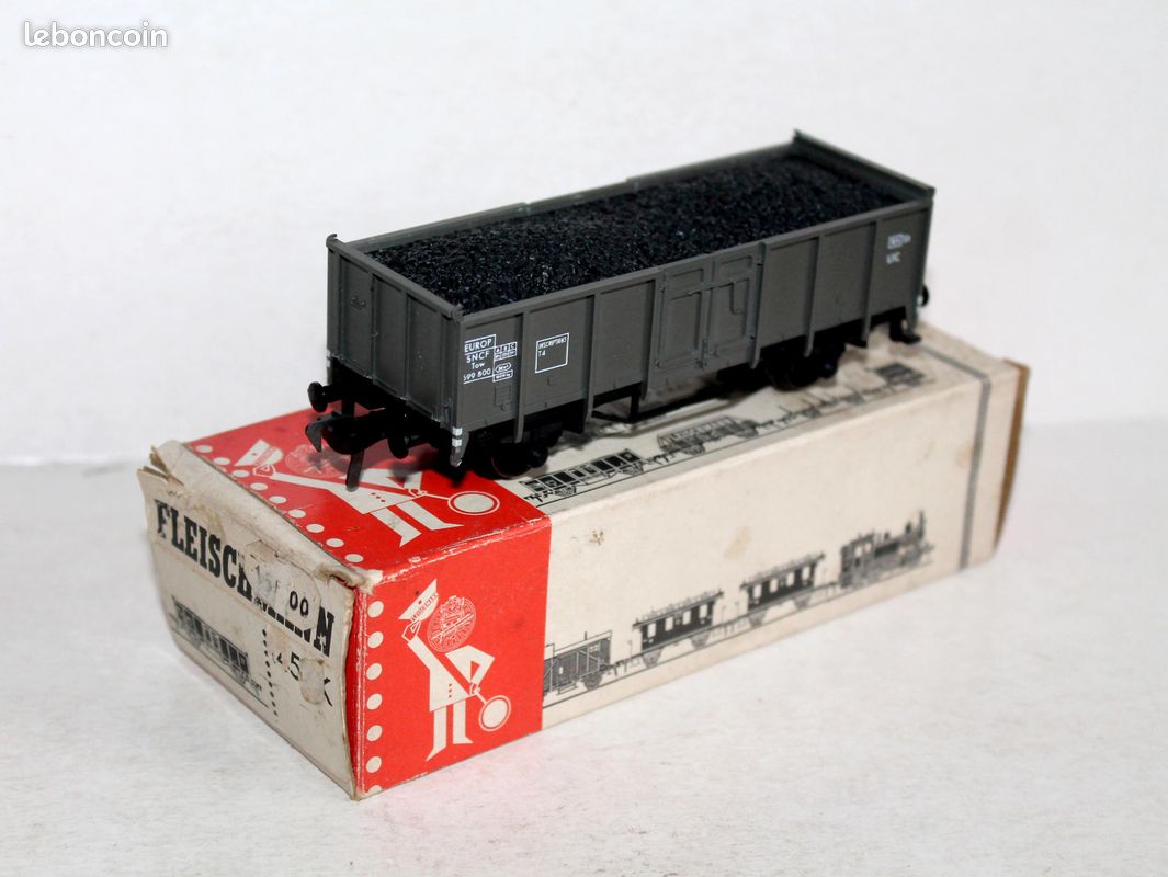 Pocher HO 1/87 Wagon Tombereau ATSF Charbon 7941 - Modèle Réduit Train Marron