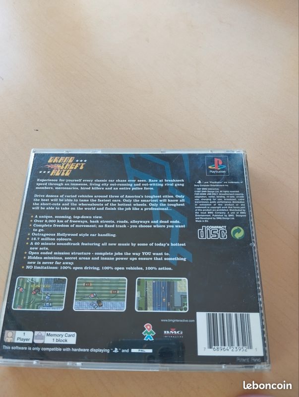 JEU GTA GRAND theft Auto European Edition Ps1 Pal Complet EUR 54,90