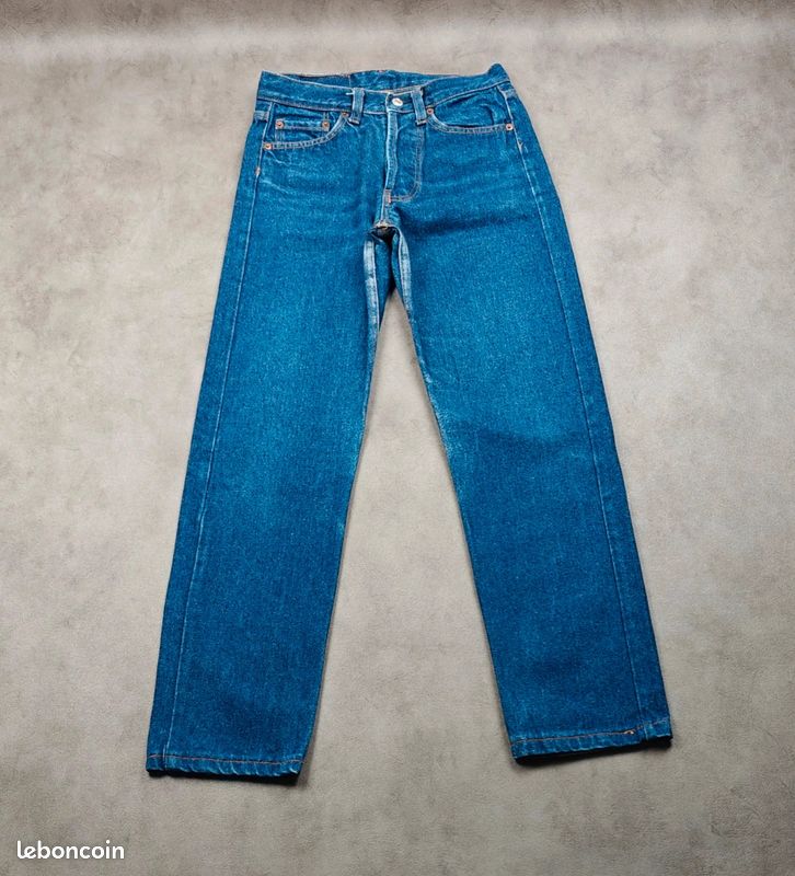 Jean Levi's 501 vintage 1993 Made in USA |W24 L30 FR34| Straight pants droit old aged bleu (image 2)