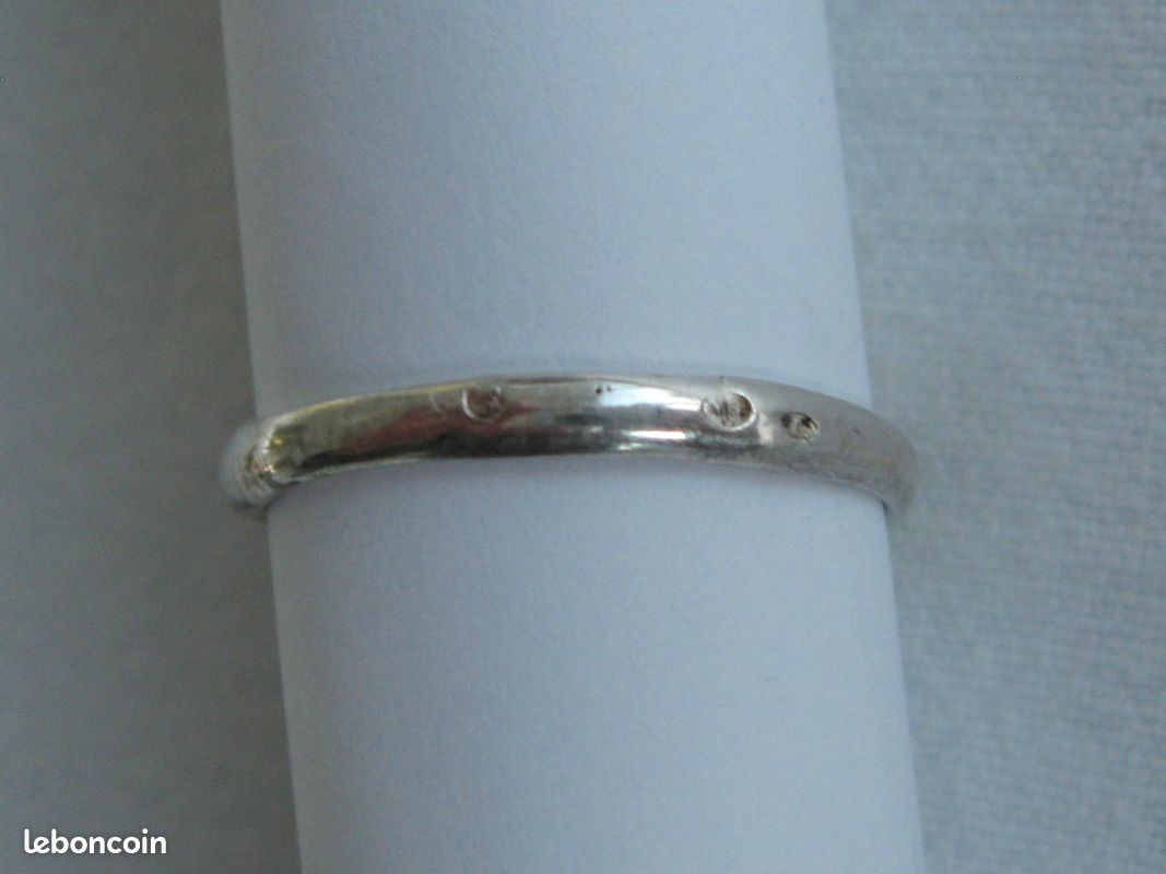 Bague En Argent 925 - Taille 55 - Poids 3.02 Grammes - Occasion Avec Poinçons - Modèle Simple