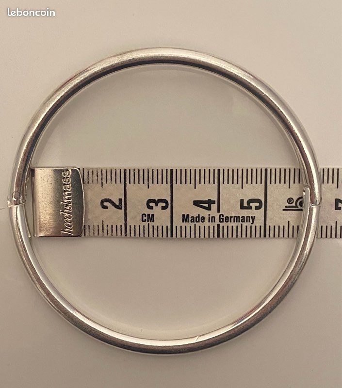 Jonc Ancien En Argent 925 Poinçonné - Style Vintage - Diamètre Intérieur 59 Mm - Occasion