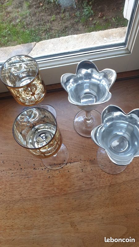 Lot De 4 Bougeoirs Dorés Métal - Style Vintage/rétro - Neuf Sans étiquette