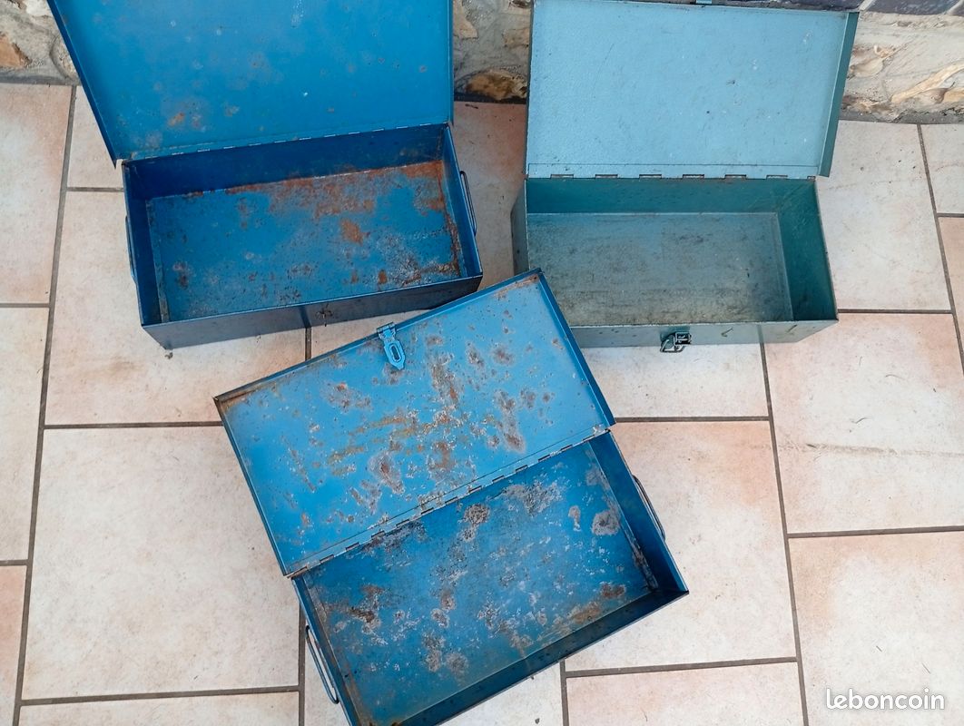 Boîte à pain vintage rustique en métal rétro pour le comptoir, conteneur de stoc