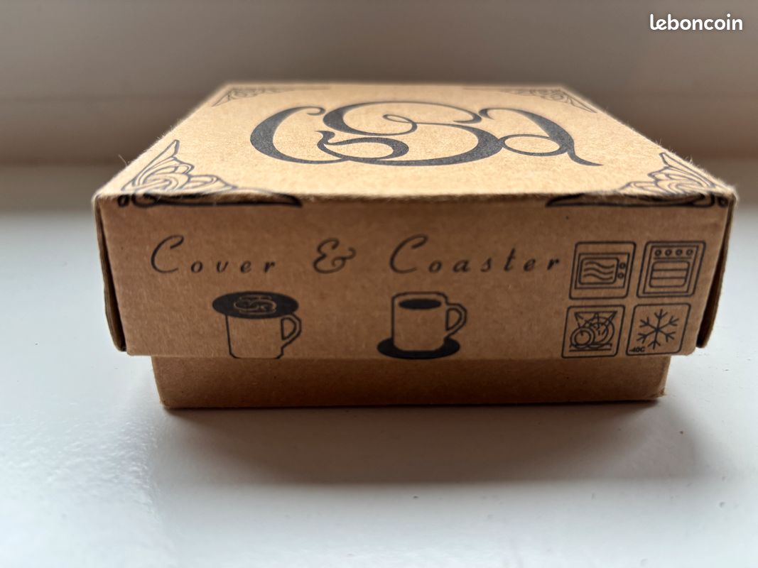 6 couvercles et sous-verres / cover and coaster en porcelaine noire (image 9)