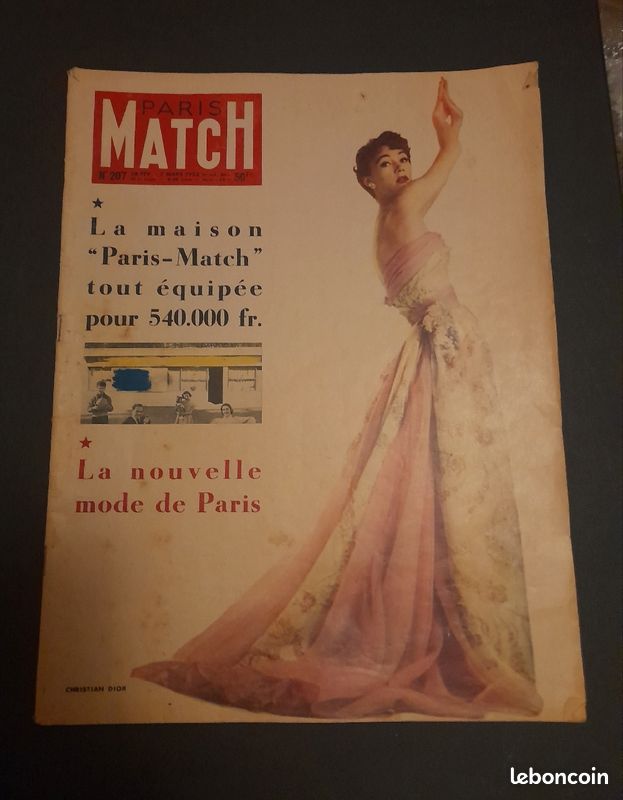 Magazine PARIS MATCH - LA NOUVELLE MODE DE PARIS - CHRISTIAN DIOR (1953) (image 2)