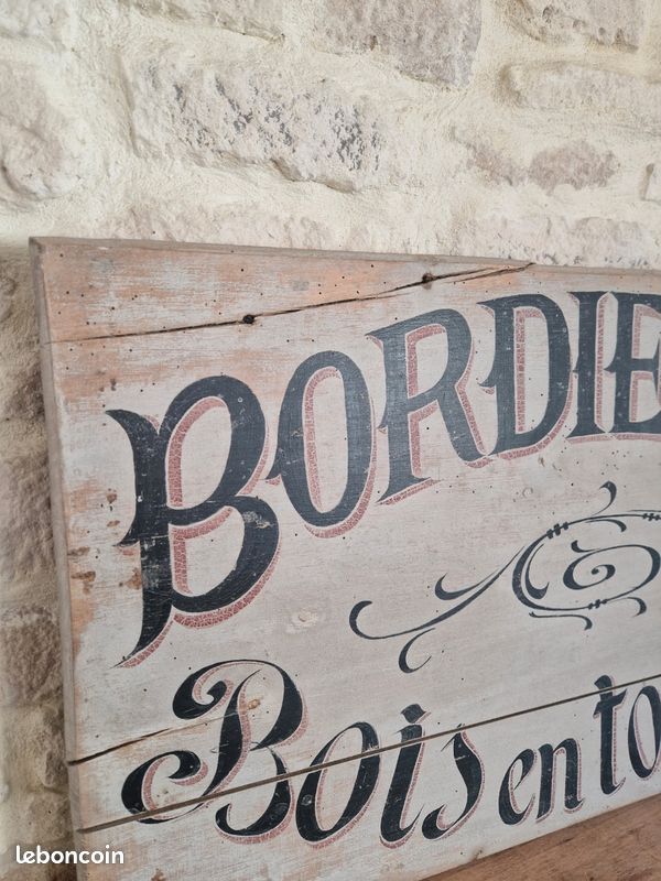 Grande Enseigne Publicitaire En Bois "Réservé Non Fumeurs" - Déco Vintage