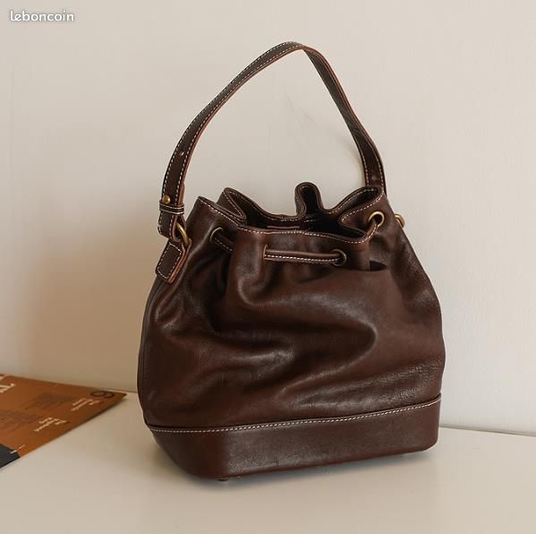 Sac en cuir fait à la main, sac de seau (image 4)