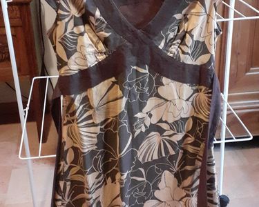 Robe Xanaka Marron Taille 38 - Sans Manches, Longueur Genou - Coton - Occasion Très Bon état