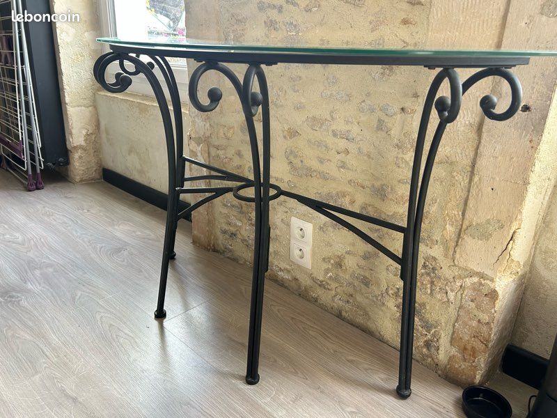 Console fer forgé + verre (image 2)