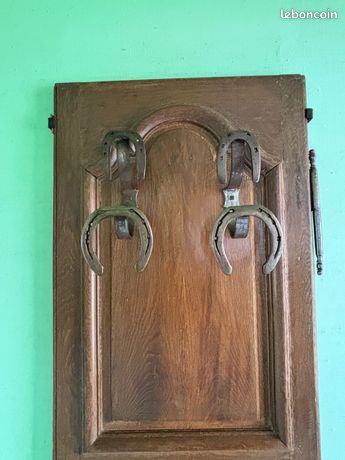 Porte-clés Ancien Sur Planche Bois - Artisanat Cordonnier - Fer à Cheval (occasion)