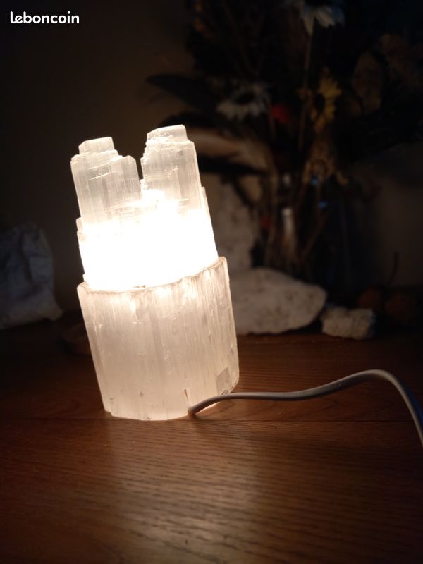 Lampe Décorative En Forme De Montagne, En Sélénite - Bio-Elements, Neuf, éclat Doux
