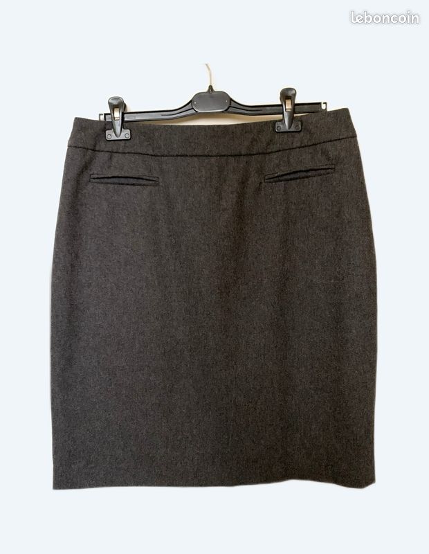 Jupe Habillée Mary Kimberley - Gris Clair Plissé - Taille M - Made In France