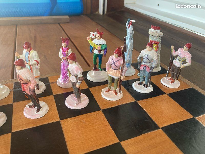 Jeu D'échecs Mokarex – 16 Pions Dorés – Figurines Dorées – Vintage