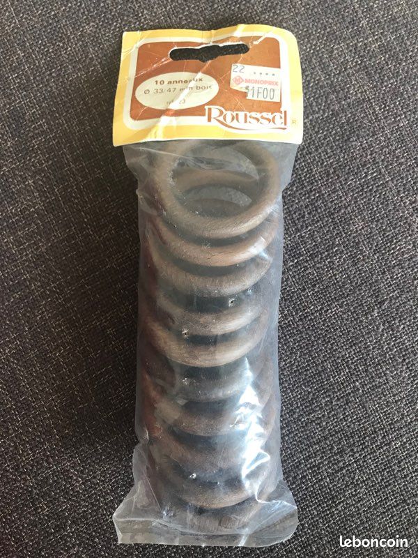 Lot de 10 anneaux en bois - Neufs (image 1)