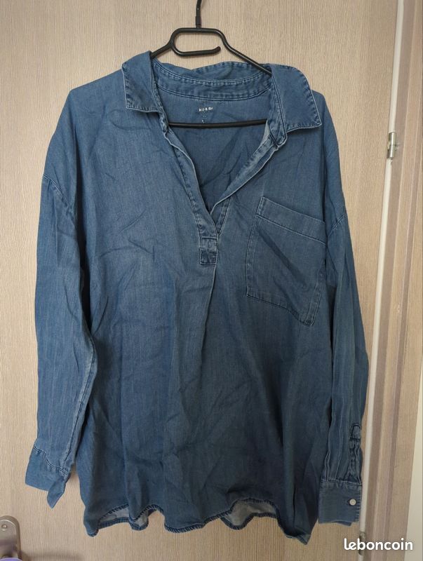 Chemise en chambray XXL des années 90 avec logo Canards Illimités par