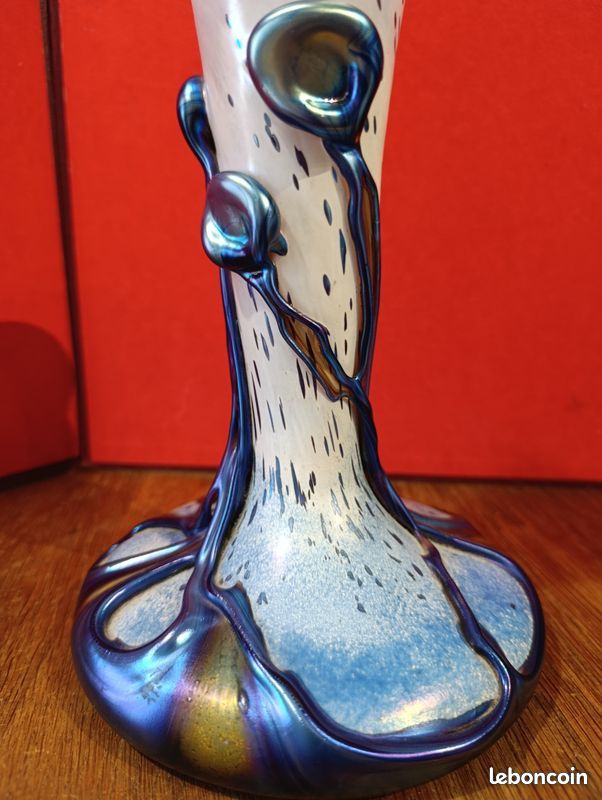 Très beau vase oignon signé par Michele LUZORO à Biot. Signé gravé et daté en masse dessous " Michele LUZORO 1992 / v. Oignon, 10 bi bleu» (image 13)