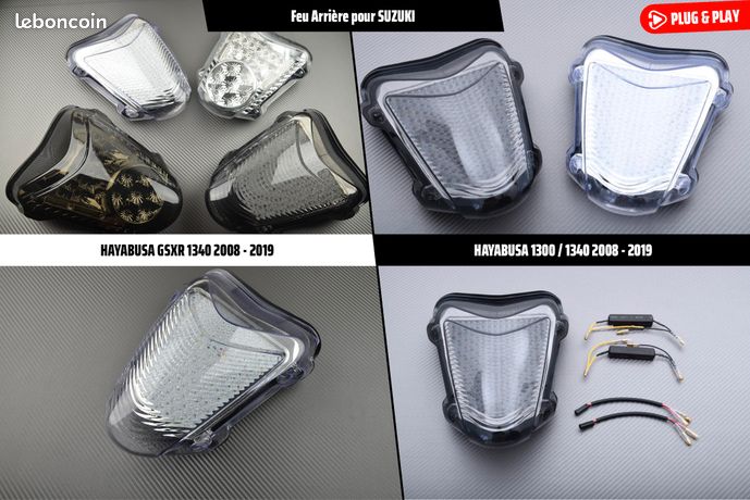 Avdb-moto Feu Stop LED Avec Clignotants Intégrés - Pour Suzuki GSF Bandit 650/1250 & GSX-F 650/1250 (Version Teintée)