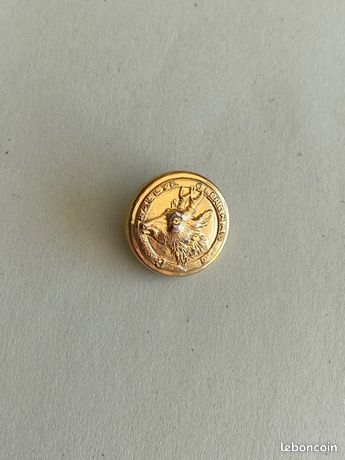 Bouton De Chasse Ancien – Vènerie, équipage, Motif Cerf – 2,5 Cm