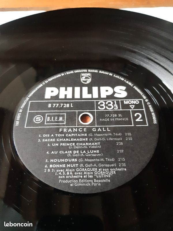 France gall 33t vinyle lp album philips 1965 (image 4)
