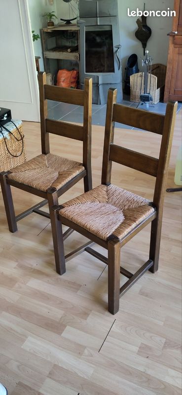 4 Chaises avec assise en paille (image 2)