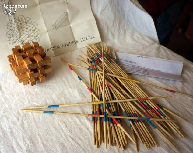 JEUX EN BOIS Mikado Casse Tête TBE yse63 (image 1)