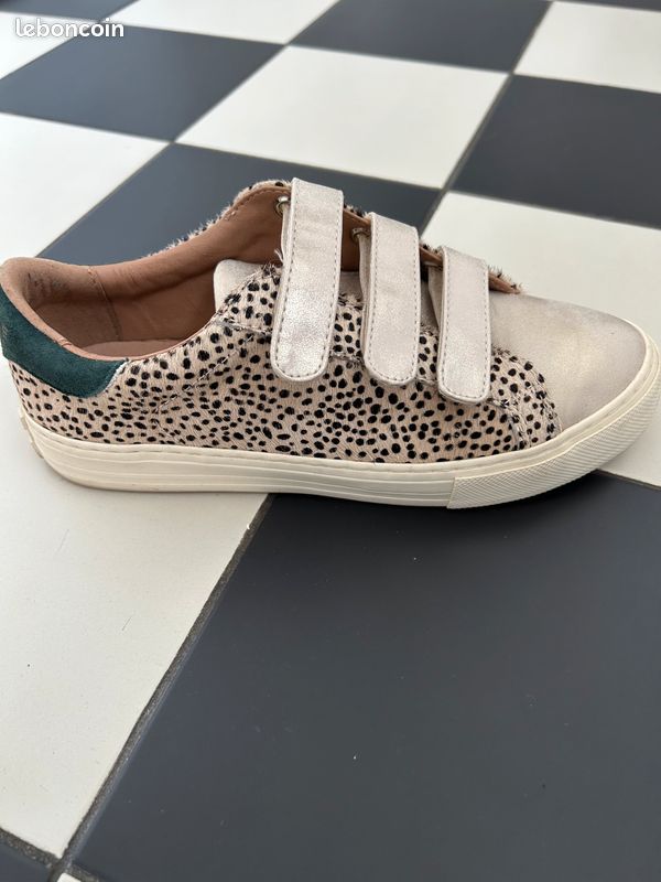 Chaussures Basket No Name Leopard Chaussure No Name Noir Femme Hot