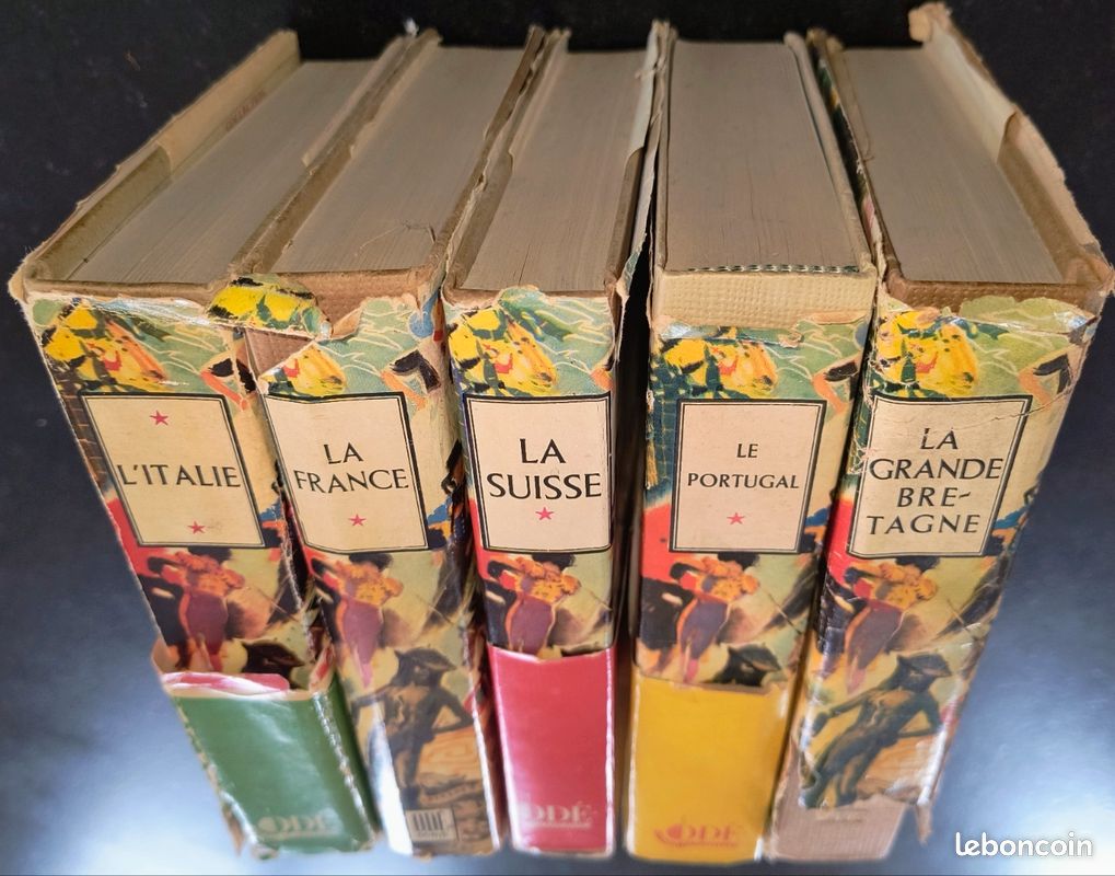 Lot de 6 ODÉ Le monde en couleurs DORÉ OGRIZEK : L'ITALIE 1959 + LA FRANCE 1957 + LA SUISSE 1958 + LE PORTUGAL 1960 + LA GRANDE BRETAGNE 1958 + L'AFRIQUE DU NORD 1952 (image 2)