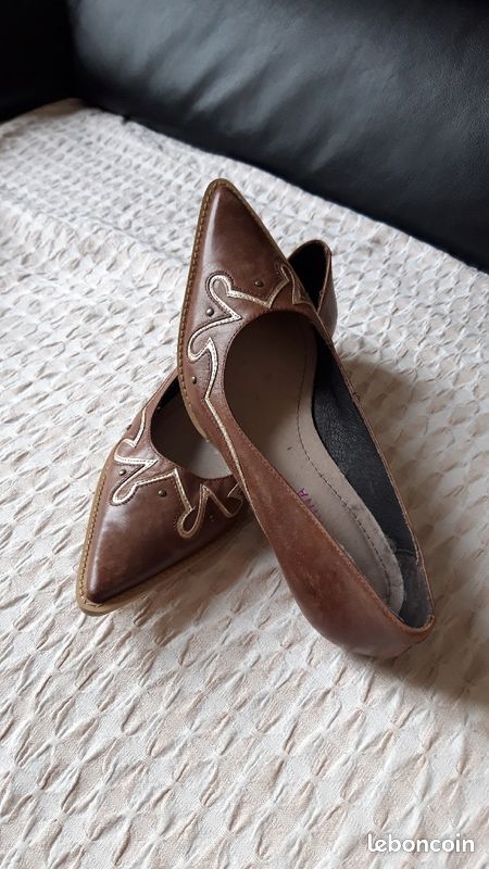 Chaussures cuir marron taille 36 (image 1)