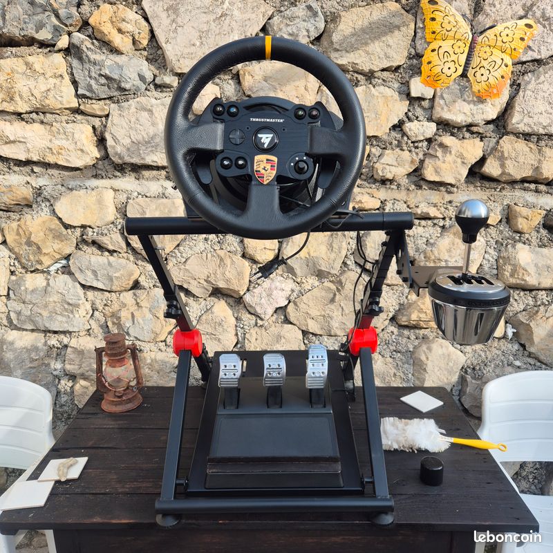 Thrustmaster TX Racing Wheel Leather Edition + Levier de vitesse Thrusmaster TH8A + Stand Oplite GT Pro (image 1)