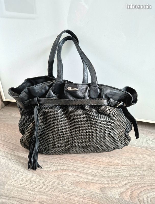 Cuir Noir Ikks Sac Cabas Sac Cabas En Cuir IKKS Accessoires Bagagerie