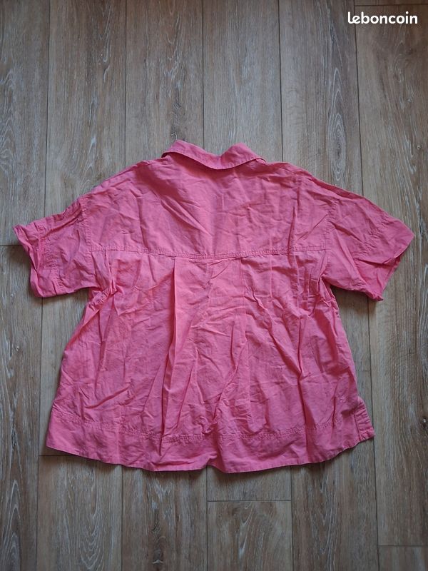 Chemisette femme COS rose en lin et coton Manches courtes Taille M (image 13)