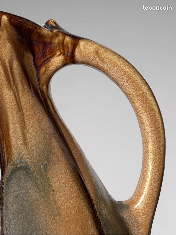 Vase pichet moderniste en céramique émaillée – Faïencerie de Thulin Belgique – modèle 199 – années 30/50 (image 12)