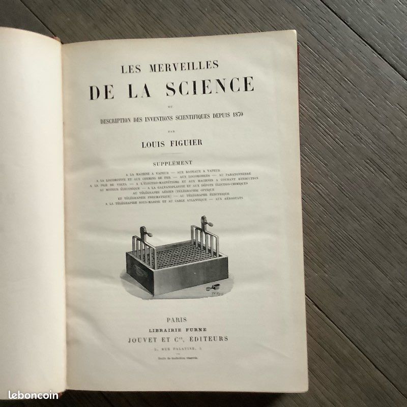 B8. Les Merveilles de la Science – Louis Figuier – Supplément – In-4 illustré, reliure chagrin, XIXᵉ 1875-1880 (image 4)